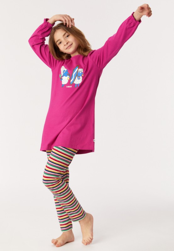 Mens verkorten dubbellaag Woody Meisjes Pyjama fuchsia (222-1-BLB-S/467) 222-1-BLB-S/467