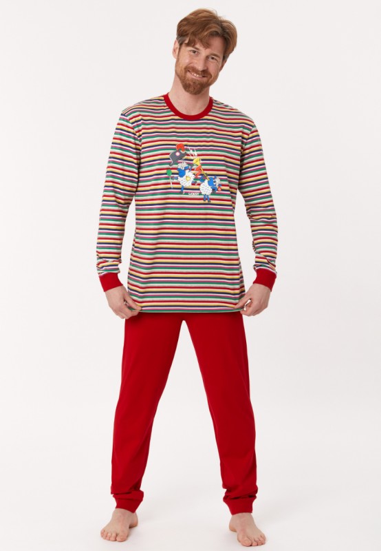 Vergelijkbaar Creatie verdund Woody Heren Pyjama multicolor streep (222-1-PLC-S/921H) 222-1-PLC-S/921H