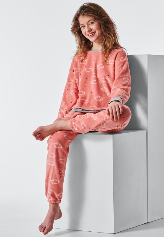 verschil Gymnastiek nood Schiesser Pyjama zachte fleece stof roze (177916-506) 177916-506