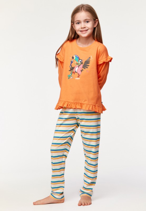 halsband Anoniem eb Woody Meisjes Pyjama oranje (231-1-PLG-S/539) 231-1-PLG-S/539