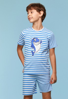 Jongens Pyjama blauw wit...