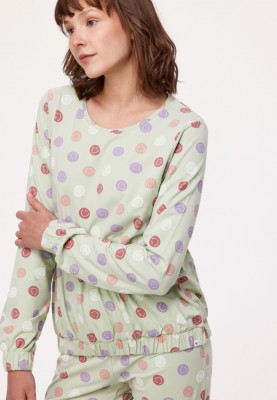 Dames Pyjama smiley print...