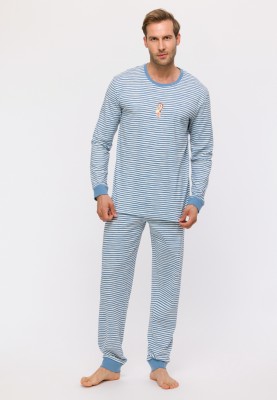 Heren Pyjama blauwwitte...